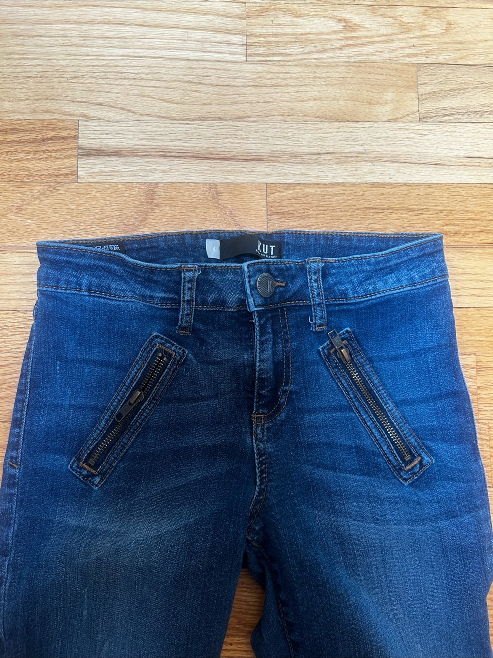 Kut from the Kloth Blue Skinny Zip-Pocket Jeans - Picture 3 of 4